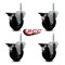 Service Caster 4 Inch Soft Rubber Wheel Swivel 58 Inch Threaded Stem Caster Set with Brake SCC SCC-TS20S414-SRS-PLB-58212-4 - alternate 4